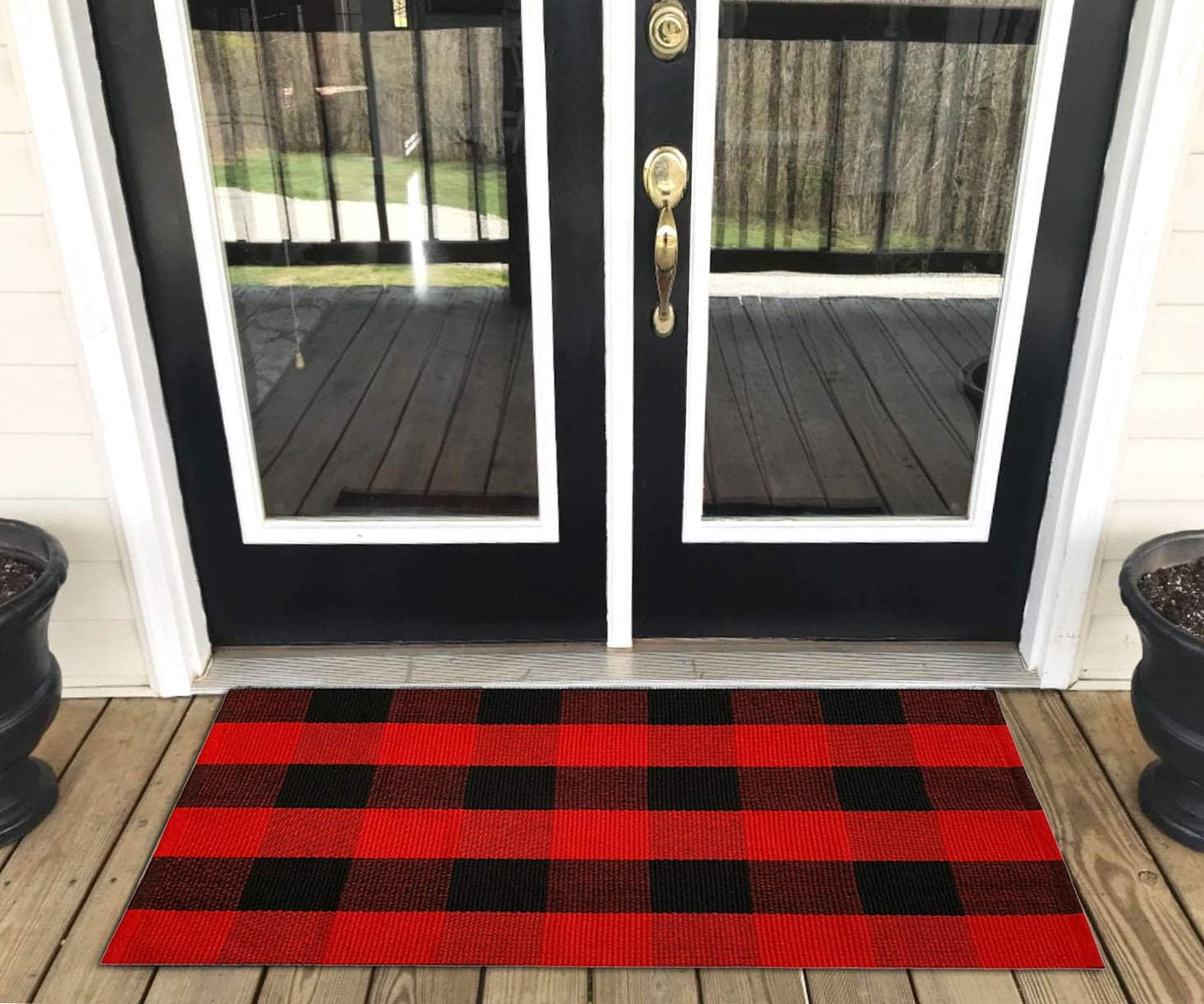 Alfombra cuadros escoceses para exteriores e interiores