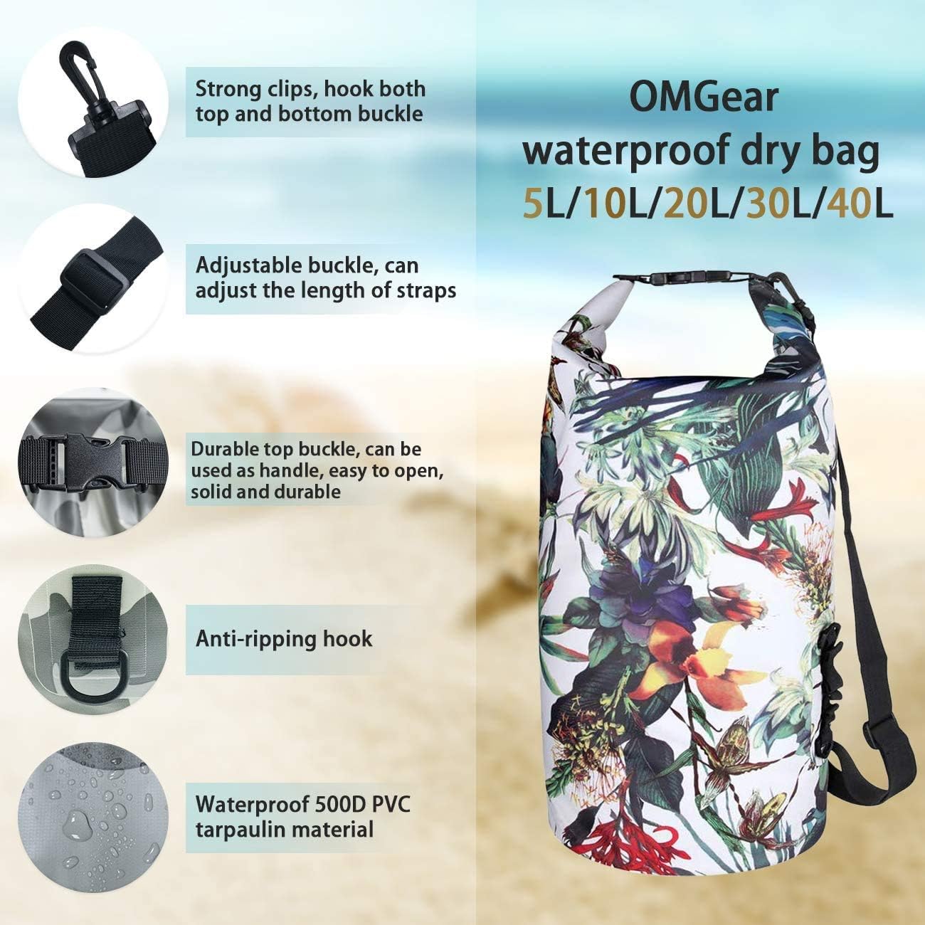 Bolsa flotante impermeable para kayak 40L/30L/20L/10L/5L