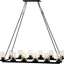 Lámpara araña LED hierro 45.5pulg 12 luces estilo rústico