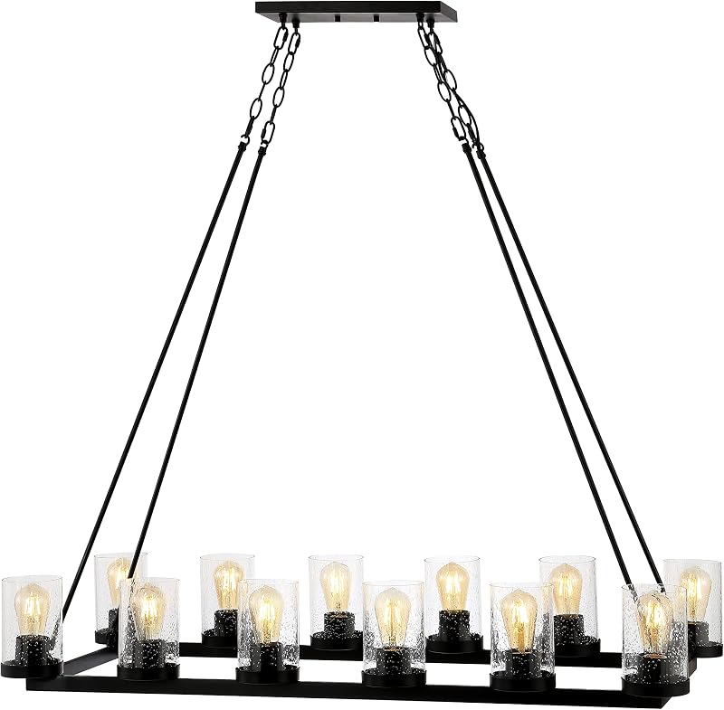 Lámpara araña LED hierro 45.5pulg 12 luces estilo rústico