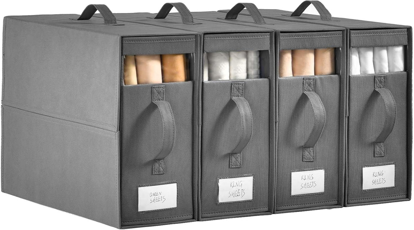 Organiz. sábanas plegable lino 4 paq Queen/King