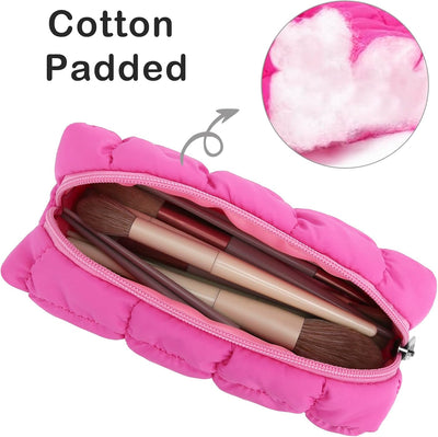 Bolsa de algodón para brochas maquillaje viaje rosa