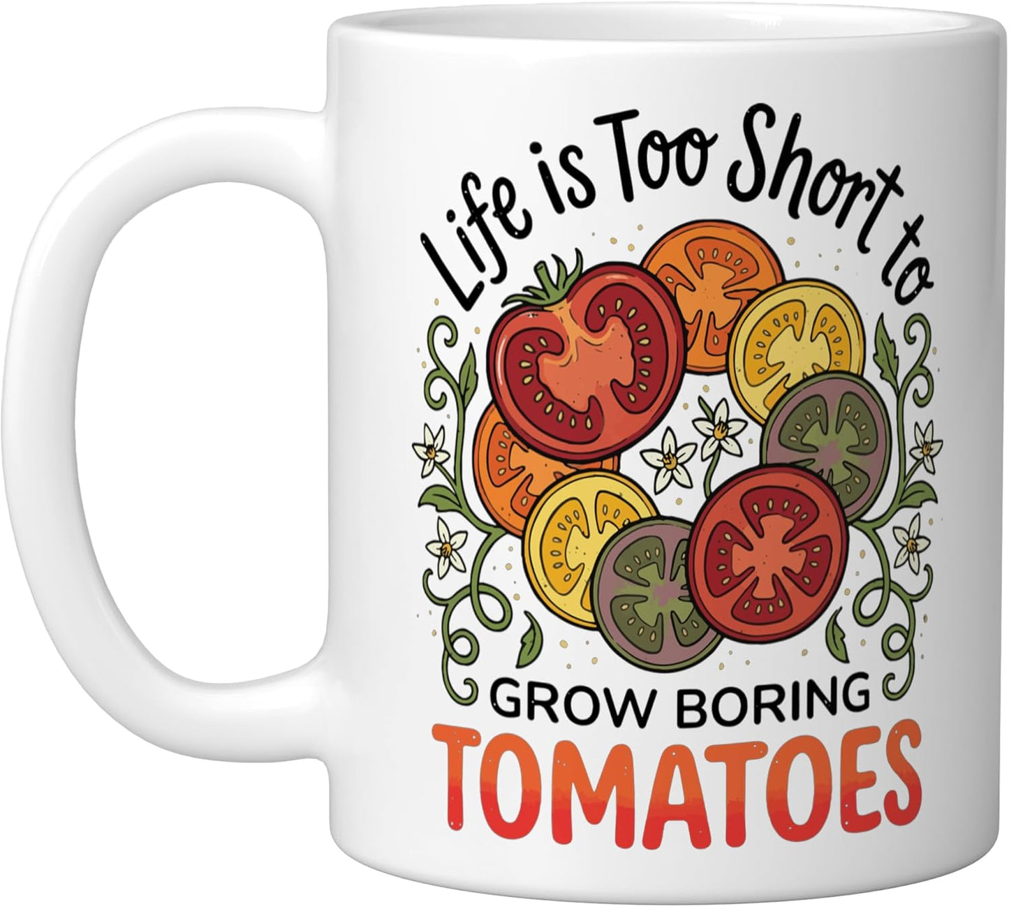 Taza Cerámica para Cultivo de Tomates Blanca
