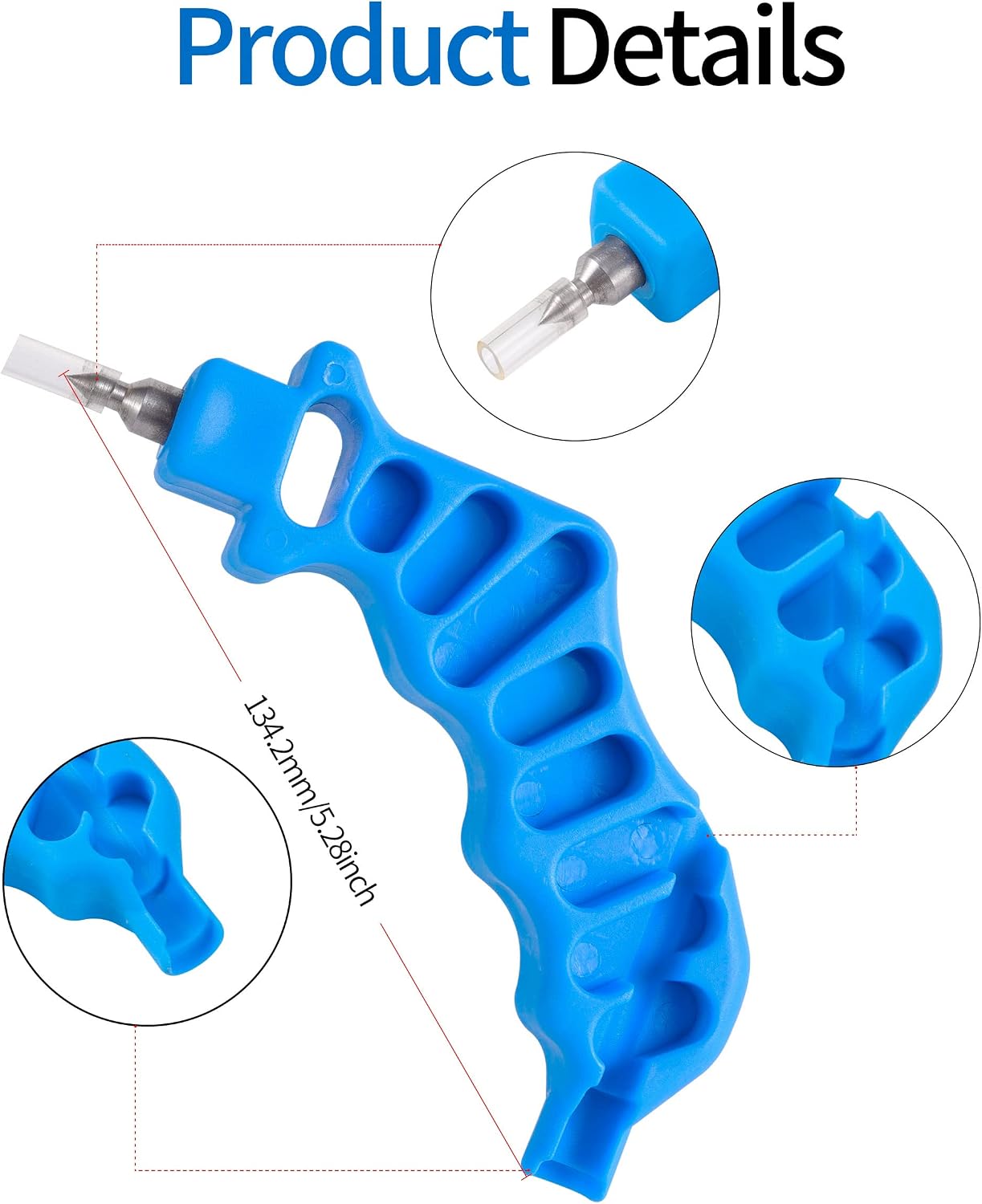 Perforadora tubo riego 2en1 con 20 tapones 1/4pulg azul