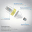 2 Bombilla LED E26/E39 5000K 70W