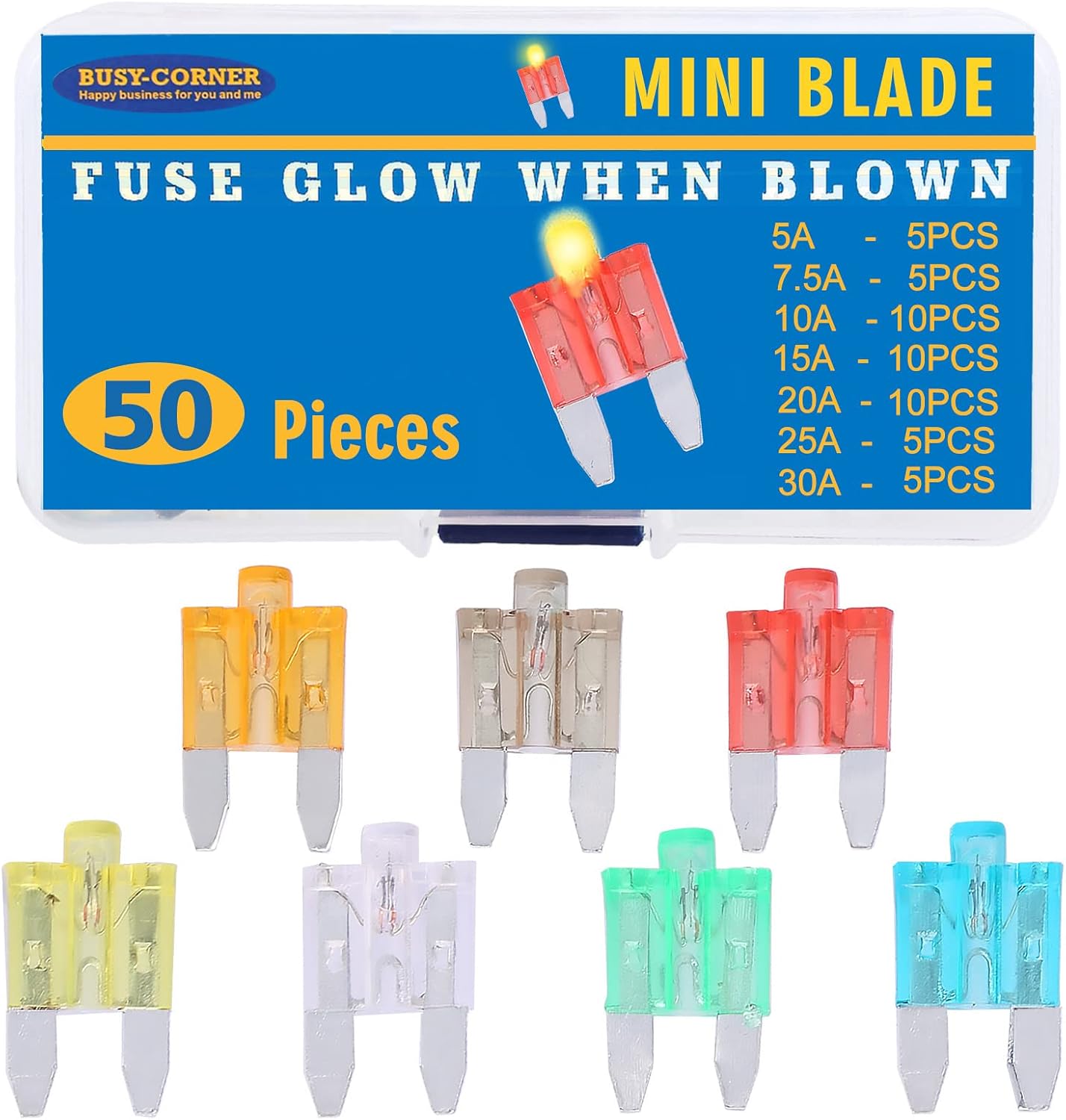 Fusible auto-brillo mini 50 pzas para automoción