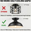 Lámpara techo industrial mate negro 33cm para cocina comedor