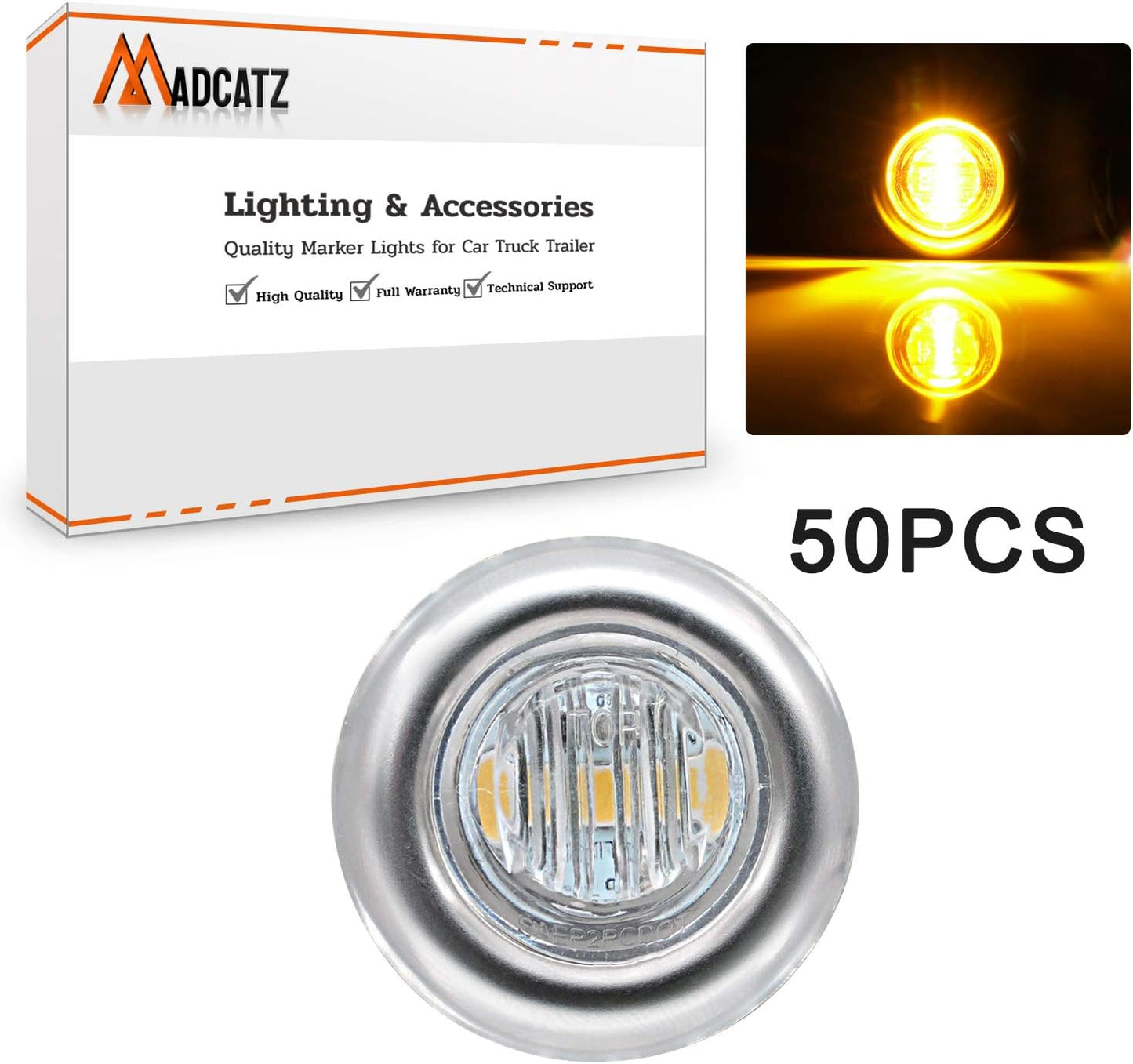 Lente ámbar 3 luces LED señal giro 12V
