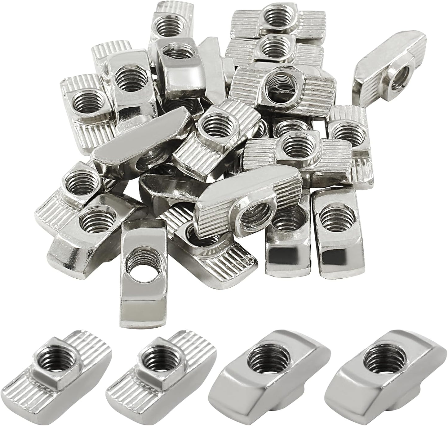 50 Tuercas Acero Carbono M6 Ranura T para Aluminio
