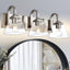 Lámpara baño 3 luces níquel cepillado vidrio transparente