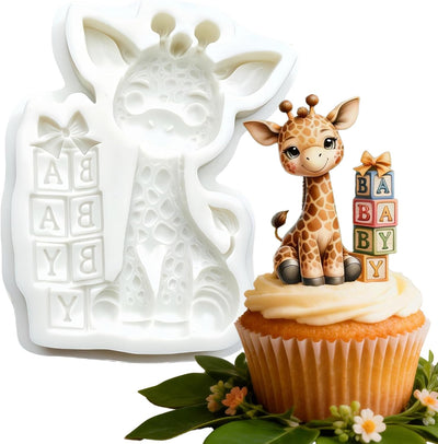Molde de silicona 3D de jirafa para fondant y decoración de pasteles