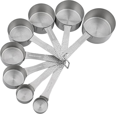 Set 19 Tazas y Cucharas Medidoras Acero Inox