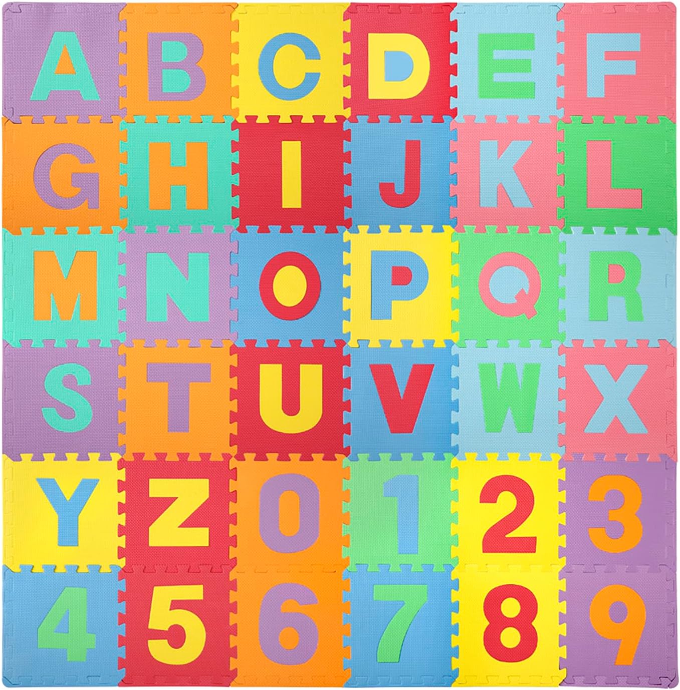 Azulejos espuma Eva suave para niños con números y letras
