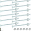 Tornillos M6x90mm cabeza hexagonal con tuercas barril 12 pzas