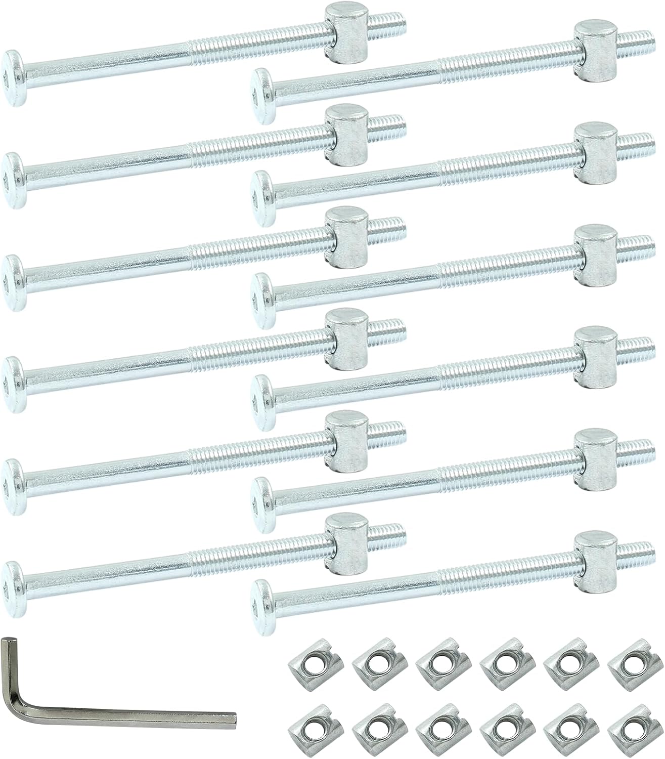 Tornillos M6x90mm cabeza hexagonal con tuercas barril 12 pzas