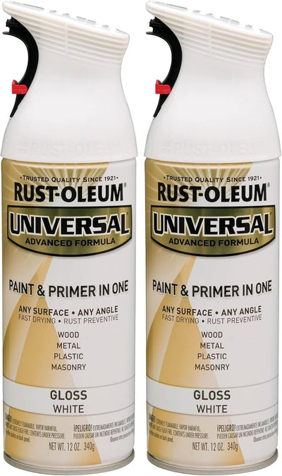 Pintura aerosol universal 12oz blanco brillante pack 2