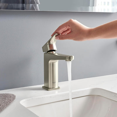 Grifo baño un solo agujero níquel cepillado