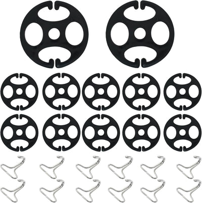 24 Pzas Fundas Asiento Auto Ganchos Metal Placa Ciruela 12 Plástico Negro 12 Metal Plateado