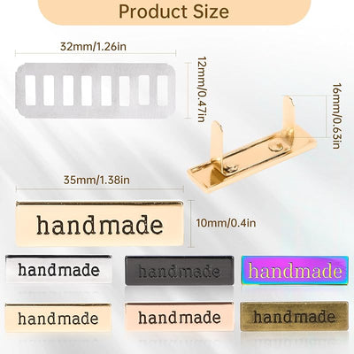 12 Pzas Etiquetas Metal Hechas a Mano para Manualidades