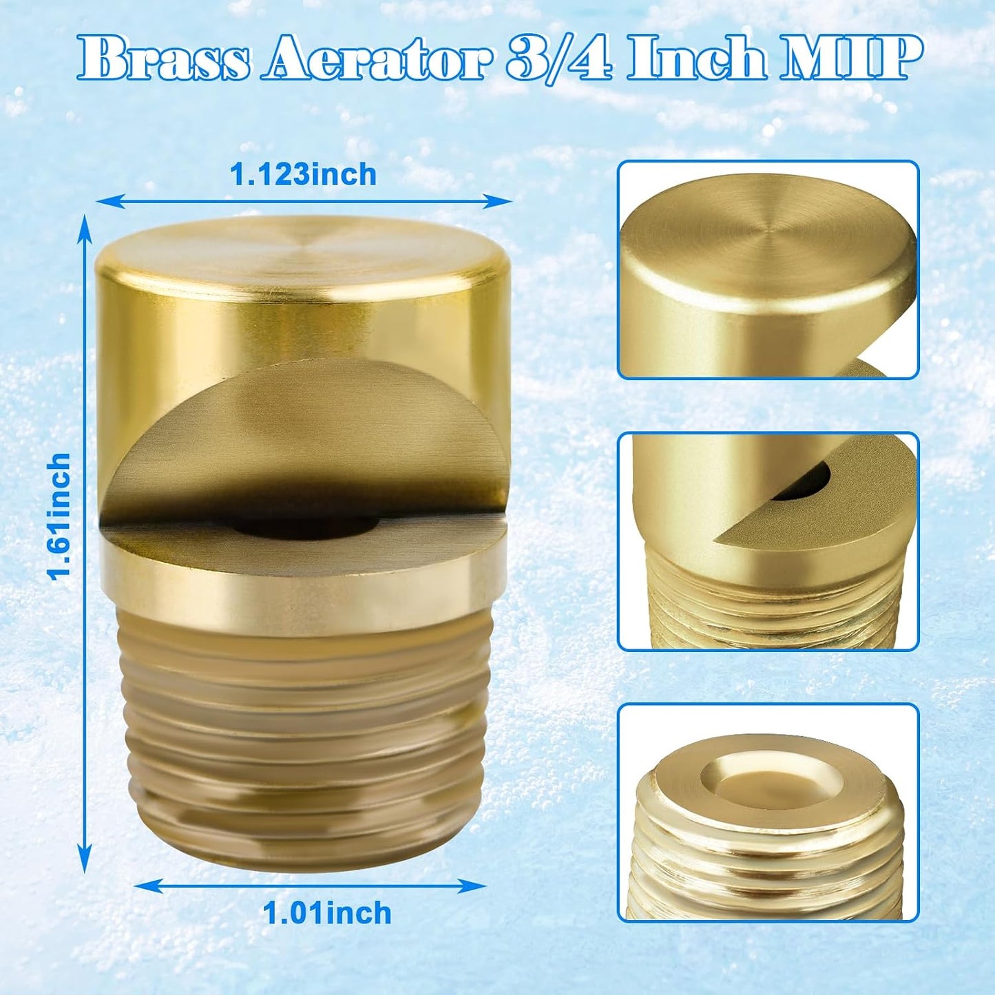 Aireador latón piscina 3/4" MIP comp boquillas