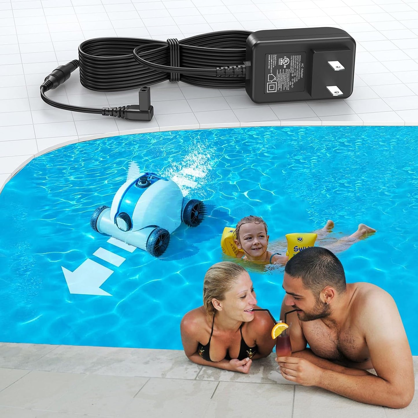 Cargador enchufe AC DC para robot piscina Paxcess HJ11