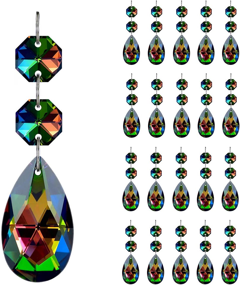 20 Pzas Accesorios Lámpara Almendra Colgante Arco Iris