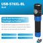 Linterna recargable USB metal dual-light azul