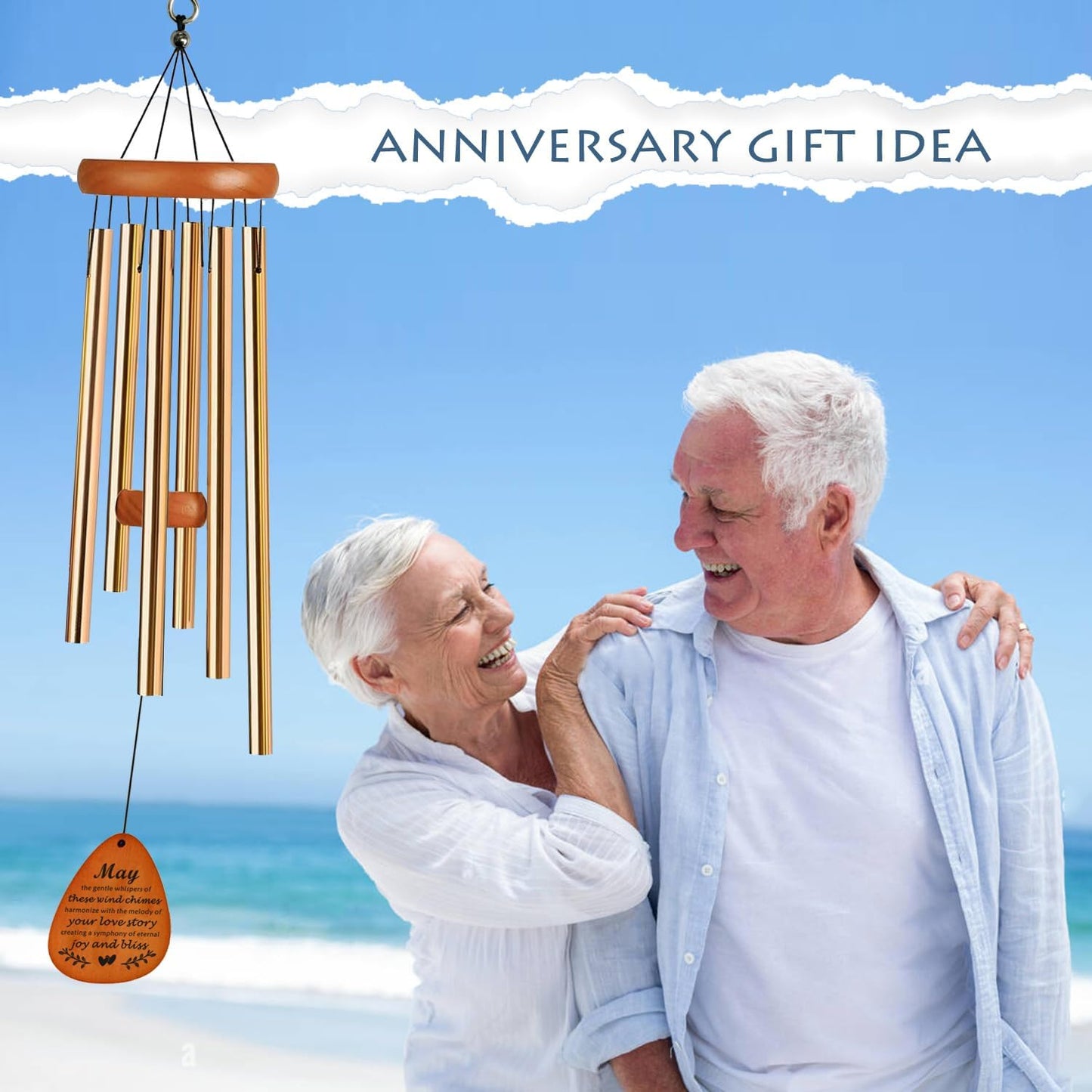 Campanas viento 35pulg regalo aniversario boda pareja