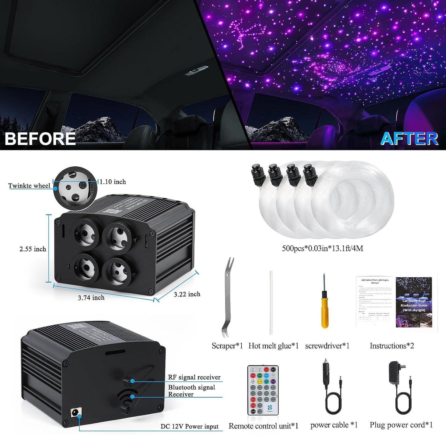 Kit luces RGBW 32W para auto y hogar con APP