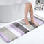 Alfombra baño microfibra rayas 47x17pulg color morado y gris