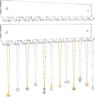 Soporte acrílico para collares 12 ganchos colgante