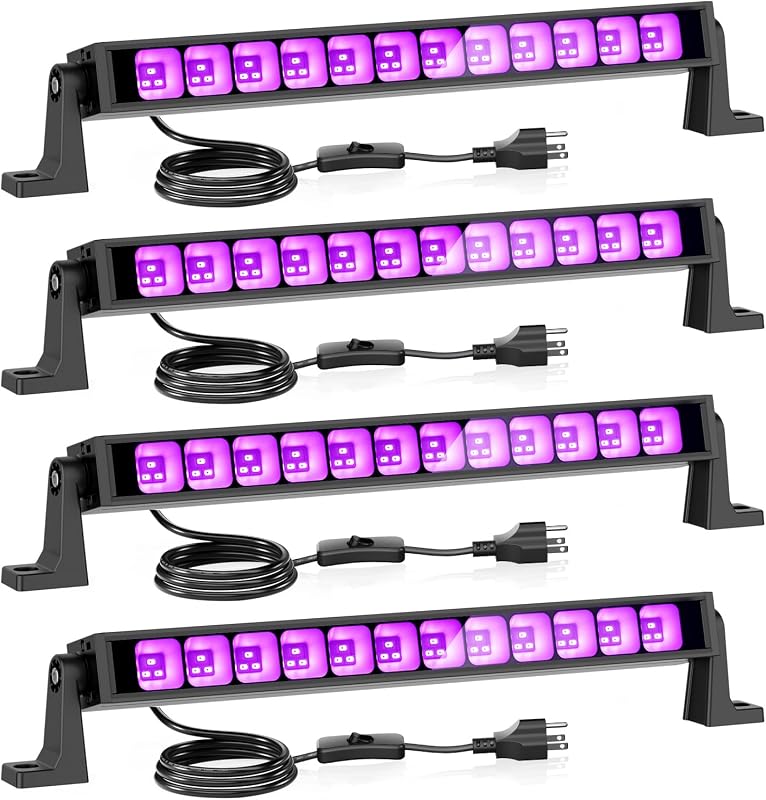 4 Luces LED Negras 42W con Enchufe Dormitorio