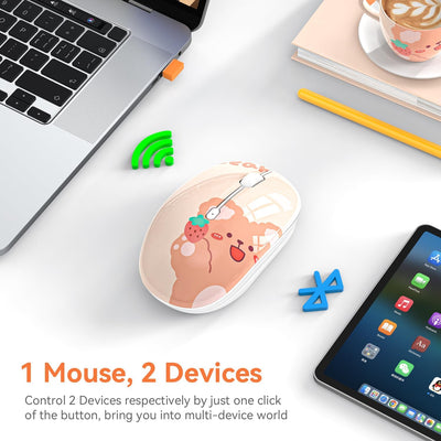 Mouse inalámbrico Bluetooth con receptor USB 2.4 GHz para niños