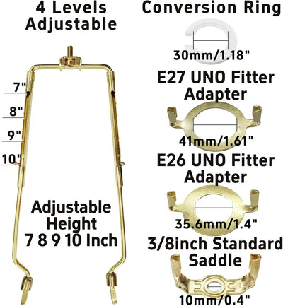 2 Pzas Soporte Arpa Pantalla Ajustable 7-10pulg Base Luz