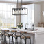 Lámpara cocina 5 luces estilo granja negra colgante E26