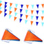Banderines triángulos 60uds 100ft color azul naranja