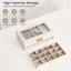 Caja organizadora pendientes joyería mujer 2 niveles blanco