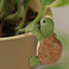 Figura tortuga resina para colgar macetas patio verde marrón