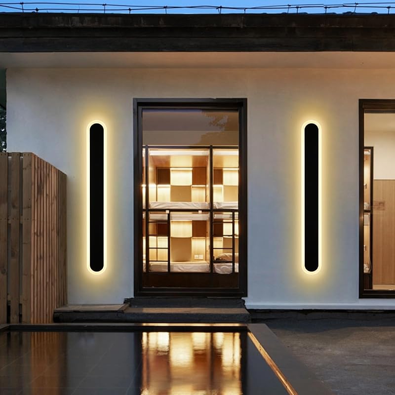 2 Lámparas LED Pared 40" Negro 5CCT IP65