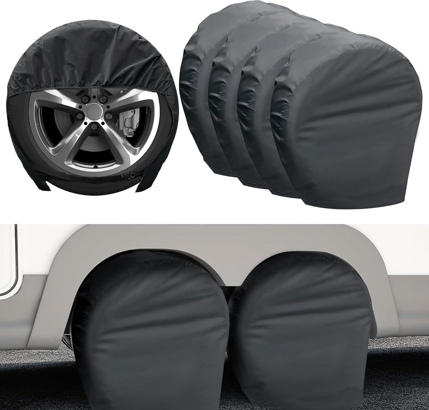 4 Fundas Neumáticos Caravana Cubierta Remolque SUV Jeep