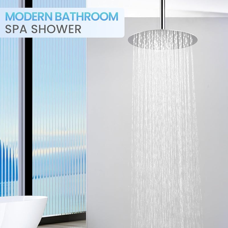 Cabezal regadera lluvia 30cm cromado acero inox