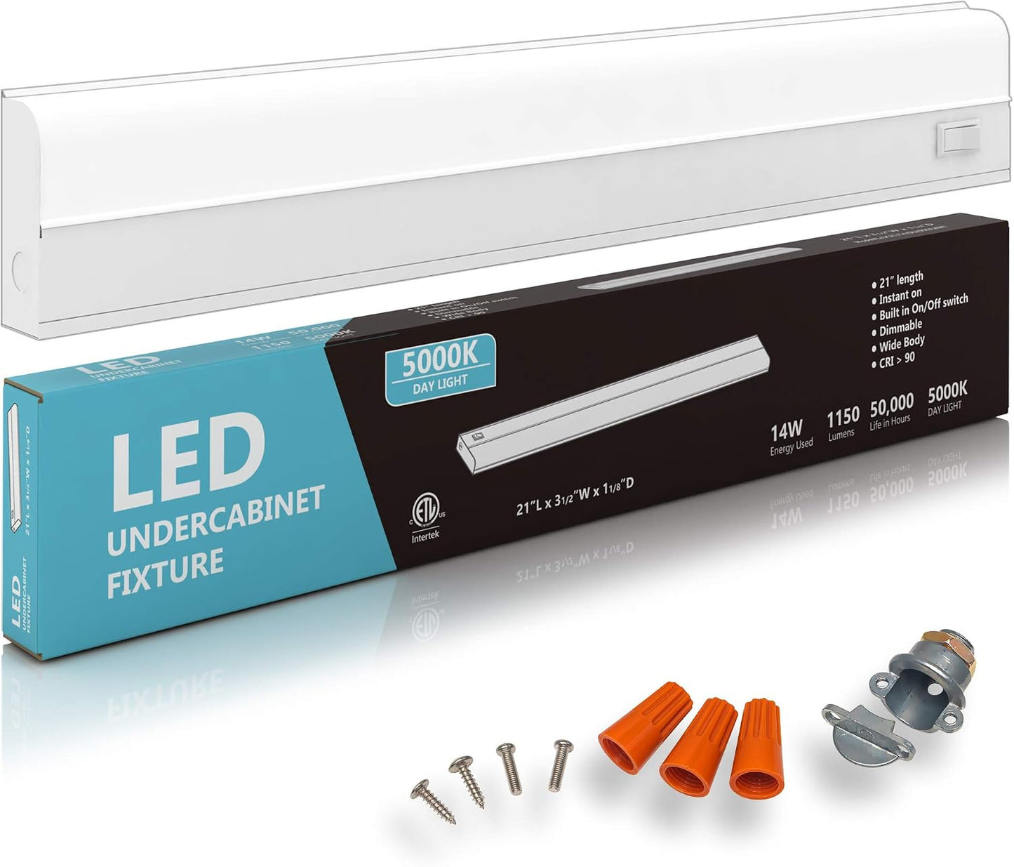 Iluminación LED tarea cableada gabinete 14W 21" 5000K
