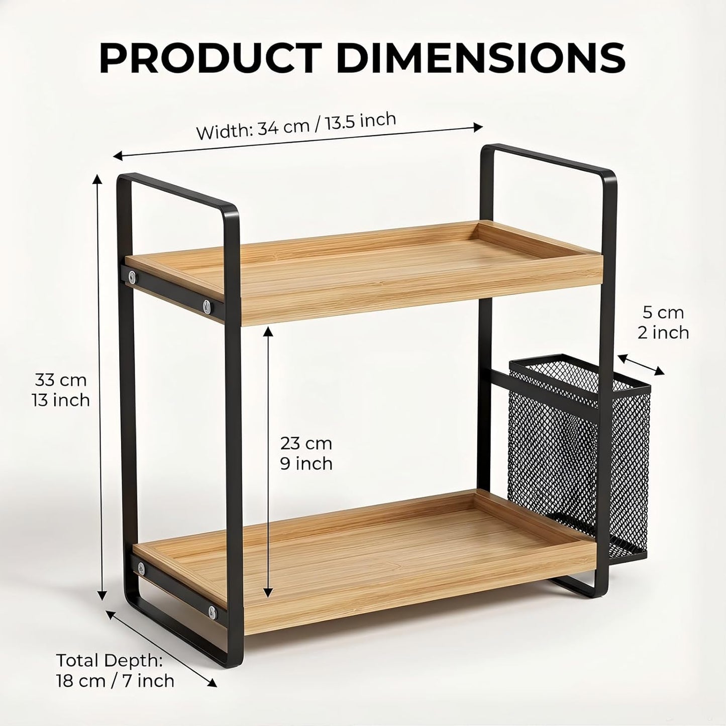 Organiz. baño con cesta y almacenamiento