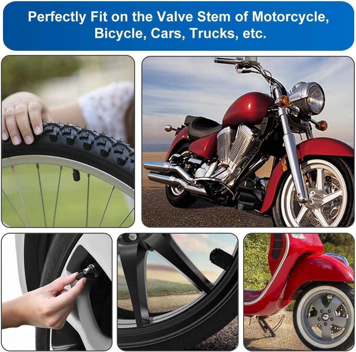 Tapones vástago válvula bicicleta auto motocicleta 60uds negro