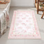 Alfombra entrada floral rosa 2x3pulg antideslizante