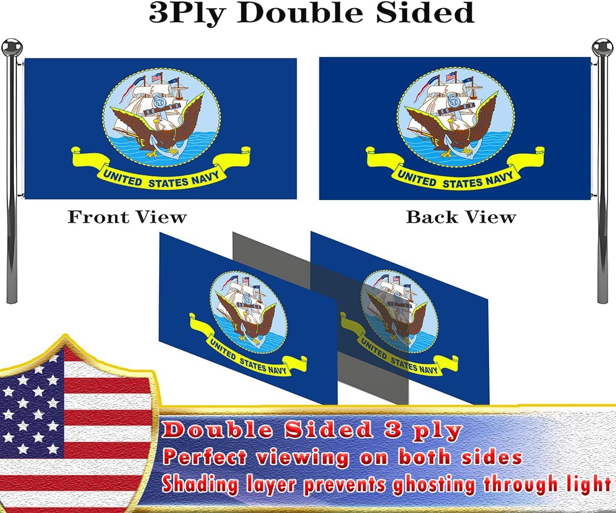 Bandera exterior doble cara azul 3x5ft poliéster 3 capas