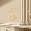 Organiz. joyas 2 niveles soporte exhibicion blanco dorado