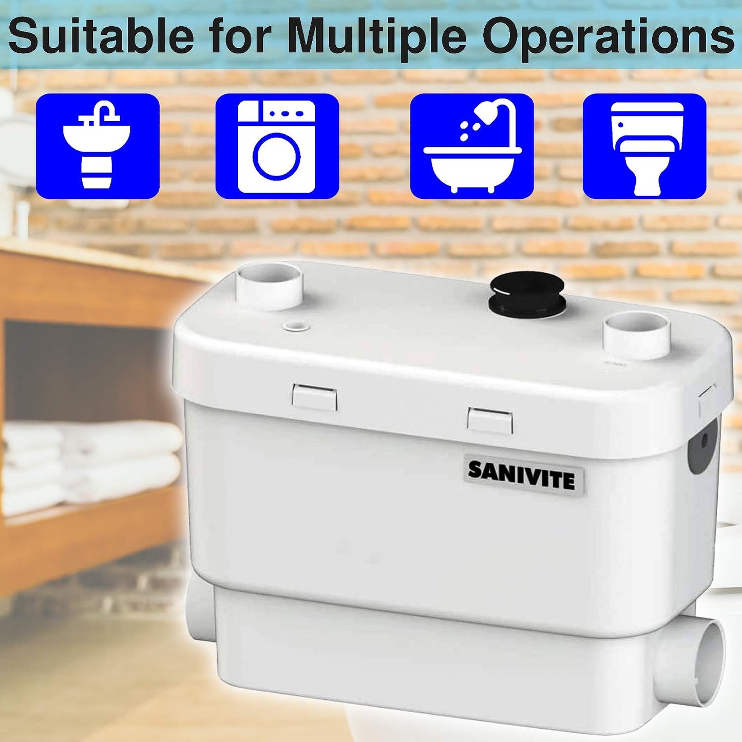 Bomba baño gris resistente para sótano sistema upflush