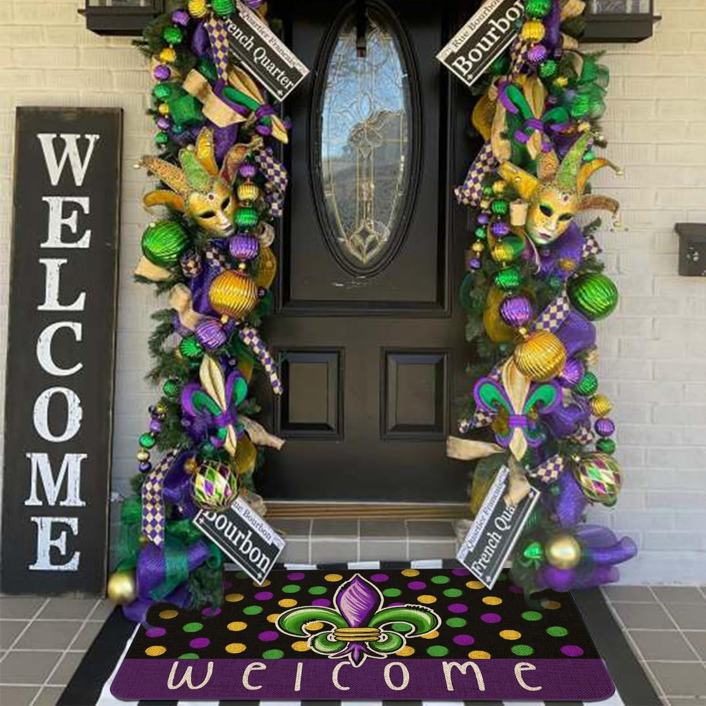 Tapete Mardi Gras 30x17" antiderrap lavable