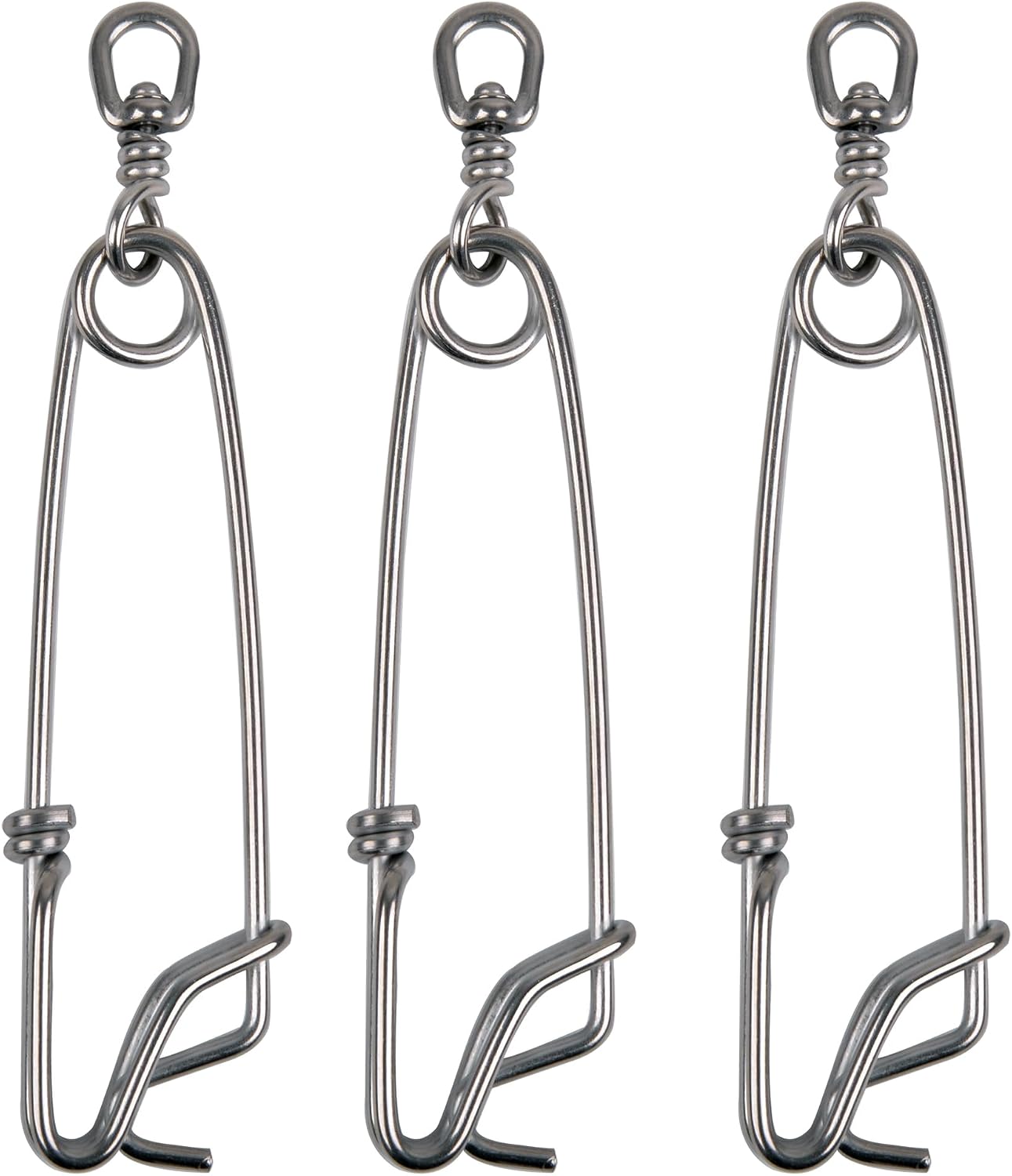 3 Clips presión acero inox 6 pzas para pesca